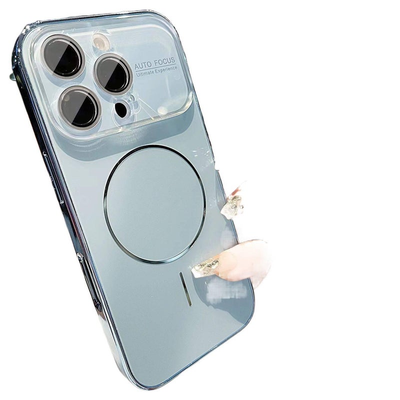 غطاء MagSafe بPC باللون أزرق مغناطيسي لـ iPhone 12 مع نافذة ليزر كبيرة ومغناطيس قوي مع مقاوم للصدمات مع حماية من السقوط عملي للاستخدام المتكرر خفيف الحمل سهل الحمل - Image 1
