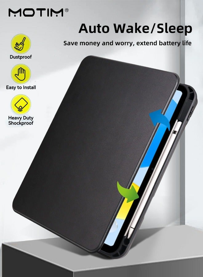 Motim Rotating Case for iPad 11th/10th Generation 10.9 Inch with Pencil Holder, 360 Degree Rotating Stand Flexible Back Cover, Auto Wake/Sleep - Image 2