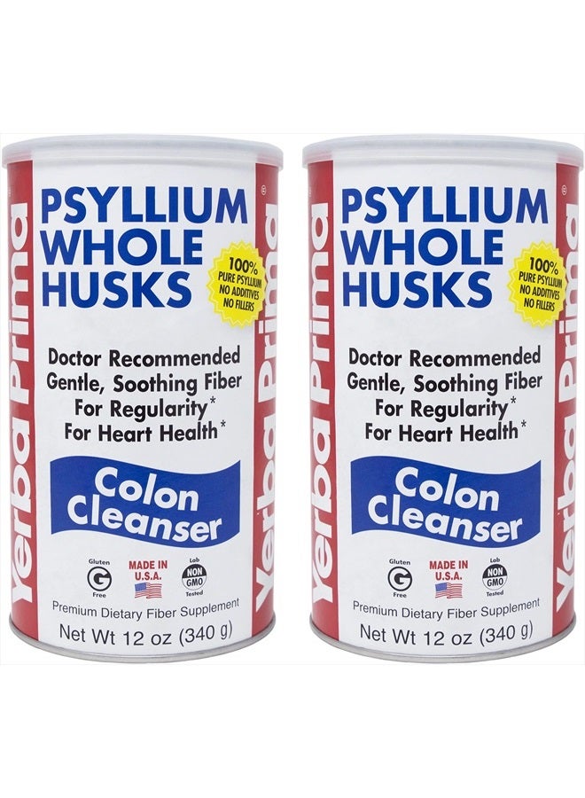 Yerba Prima Psyllium Husk, 12 Ounce (Pack of 2) - Colon Cleanser Fiber Supplement - Natural Support for Gut Health - Non GMO, Gluten Free, Vegan - Image 1