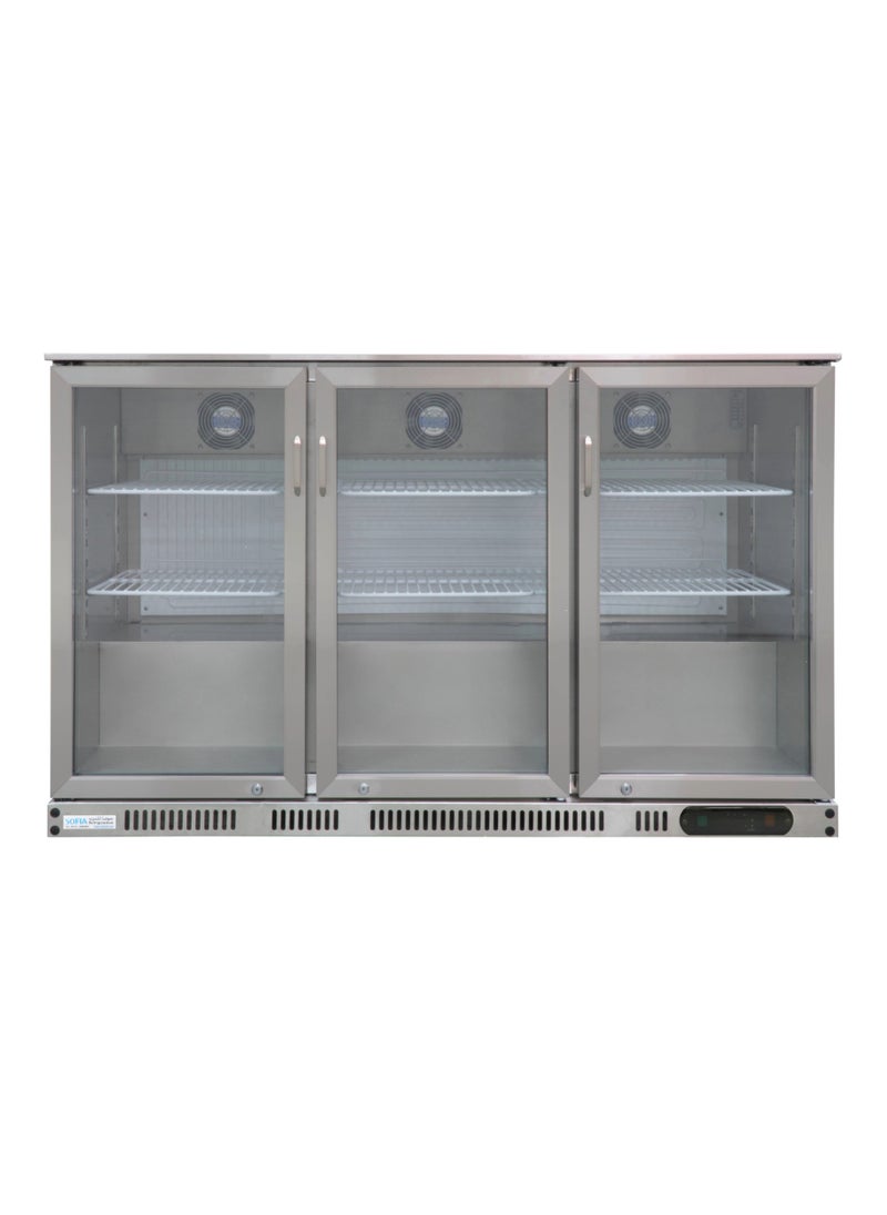 SOFIA REFRIGERATION Undercounter (3) Three Door Bottle Cooler, Low Noise Beverage Cooler, Small Refrigerator, Stainless Steel, 300 Liters Capacity  - Image 2