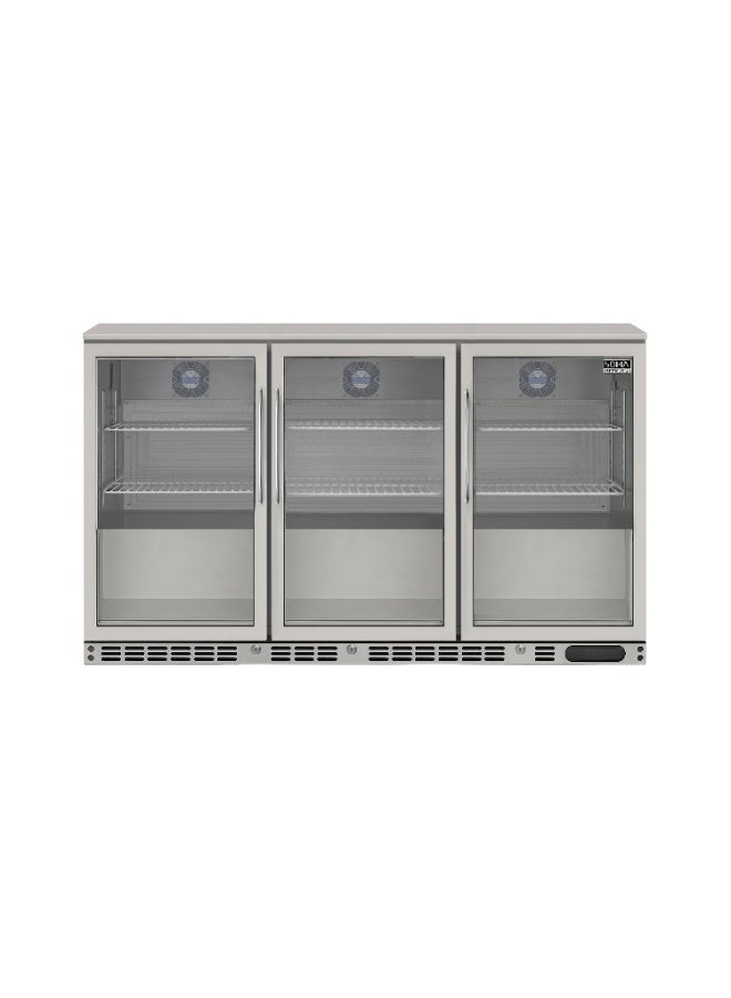 SOFIA REFRIGERATION Undercounter (3) Three Door Bottle Cooler, Low Noise Beverage Cooler, Small Refrigerator, Stainless Steel, 300 Liters Capacity - Image 2