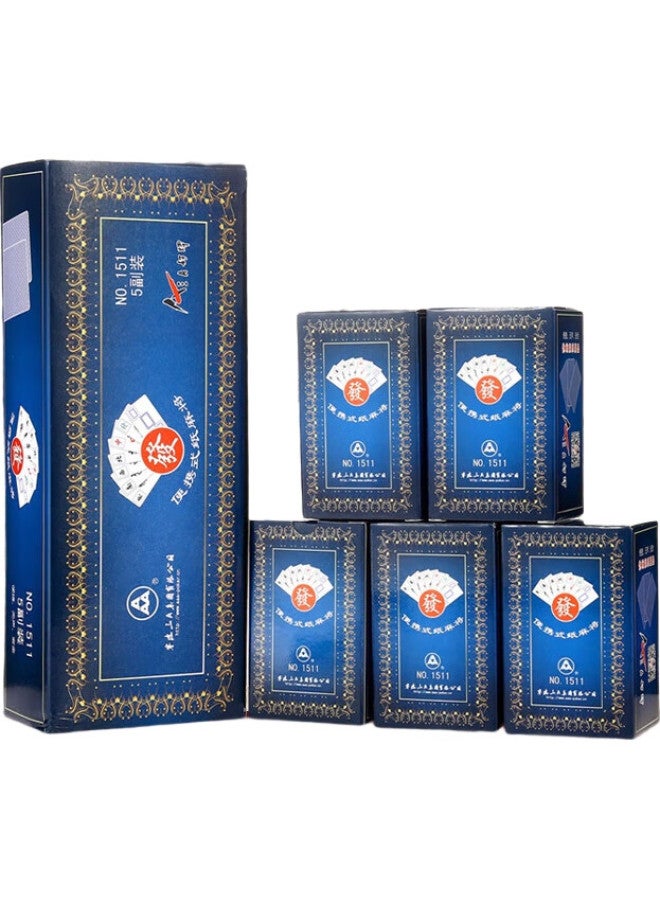 AAA A Playing Cards, Mahjong Cards, Aaa Playing Cards, Frosted Entertainment Travel Playing Cards, Mahjong Cards, 5 Decks, One Deck With 144 Cards - Image 1