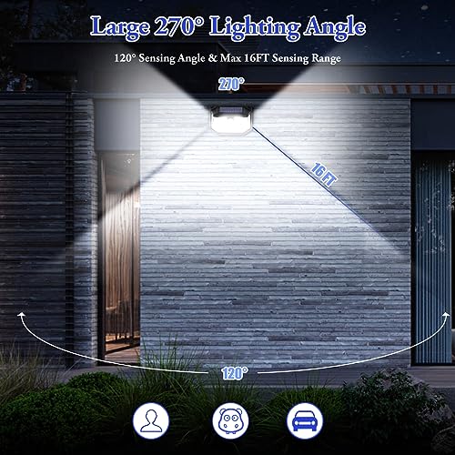 Brightever Solar Outdoor Lights, 2-Pack Super Bright 178 LEDs Motion Sensor Wall Light with 270° Wide Angle & 3 Modes, Waterproof Solar Powered Security Light for Patio Garden Garage Front Door - Image 4