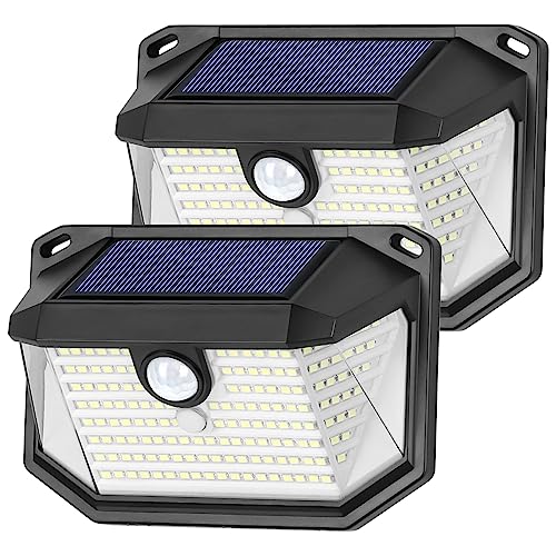 Brightever Solar Outdoor Lights, 2-Pack Super Bright 178 LEDs Motion Sensor Wall Light with 270° Wide Angle & 3 Modes, Waterproof Solar Powered Security Light for Patio Garden Garage Front Door - Image 1