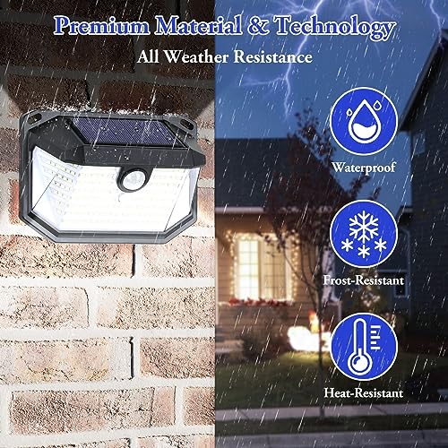Brightever Solar Outdoor Lights, 2-Pack Super Bright 178 LEDs Motion Sensor Wall Light with 270° Wide Angle & 3 Modes, Waterproof Solar Powered Security Light for Patio Garden Garage Front Door - Image 5