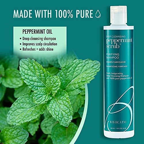Brocato Peppermint Scrub Purifying Shampoo, Deep Cleansing, 10 Oz. | Fresh, Invigorating, & Lightweight with Pure Peppermint Oil | Ideal for Oily to Normal Hair Types | Sulfate & Paraben Free - Image 5