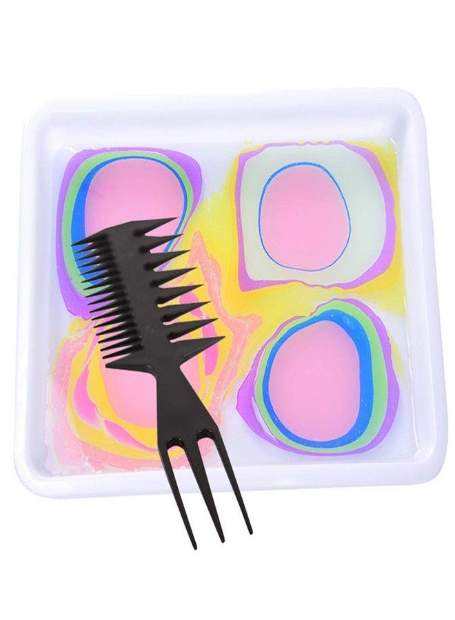Walfront Art Tool Comb, Multi-function Double-sided Plastic Three-in-one Water Extension Painting Comb - Image 5
