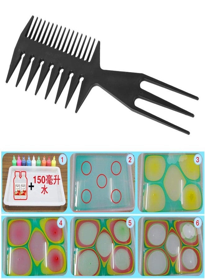 Walfront Art Tool Comb, Multi-function Double-sided Plastic Three-in-one Water Extension Painting Comb - Image 4