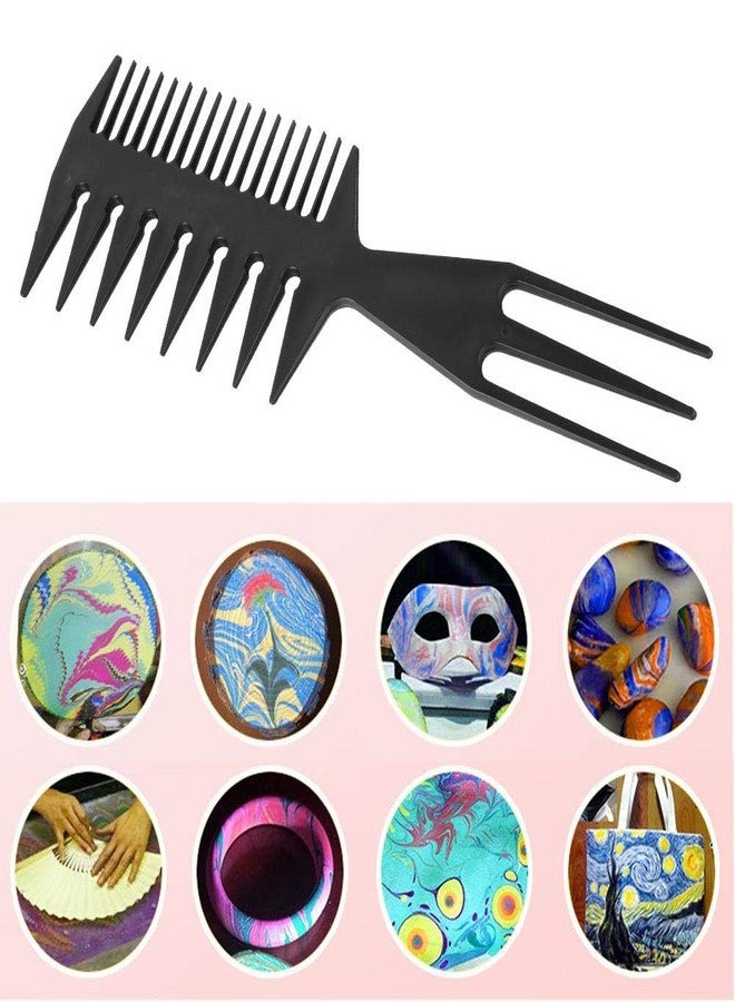 Walfront Art Tool Comb, Multi-function Double-sided Plastic Three-in-one Water Extension Painting Comb - Image 3