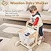 Woodtoe Wooden Baby Walker Doll Stroller Adjustable Speed Shopping Cart for Toddlers 13 Baby Push Walker Pretend Play Grocery Wagon Baby Push Toys Montessori Birthday Toy Gift for 1 2 3 Year Old - Image 3