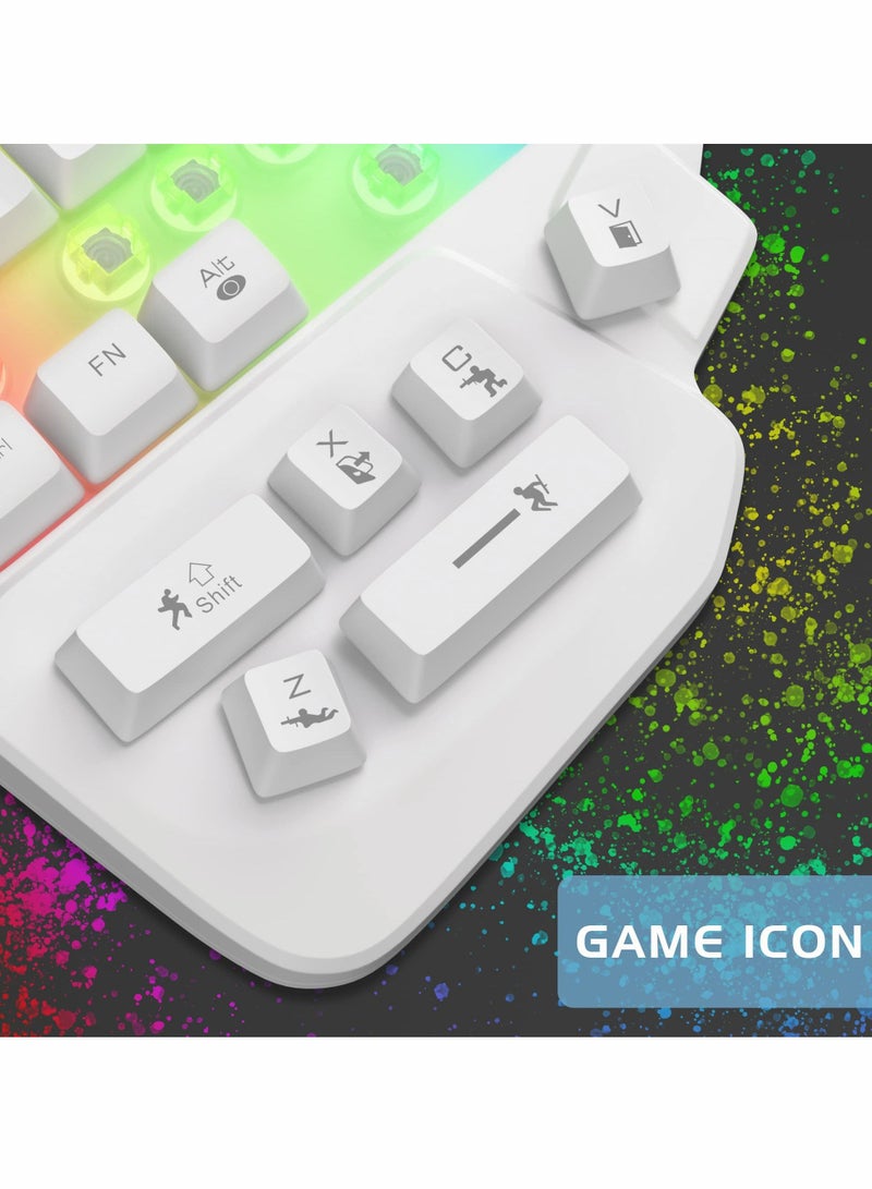 One Handed Gaming Keyboard, Small Gaming Keyboard with Ergonomic Palm Rest, Mini Gaming Keypad - Image 5