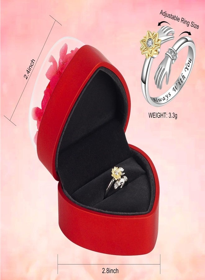 وردة فاناديث الطبيعية المحفوظة مع خاتم، علبة خاتم على شكل قلب، ورود أبدية، هدايا من الورود الطبيعية للنساء، والصديقة والزوجة في عيد الحب، وعيد الميلاد، وحفلات الزفاف، وأعياد الميلاد، والذكرى السنوية (أحمر) - Image 4