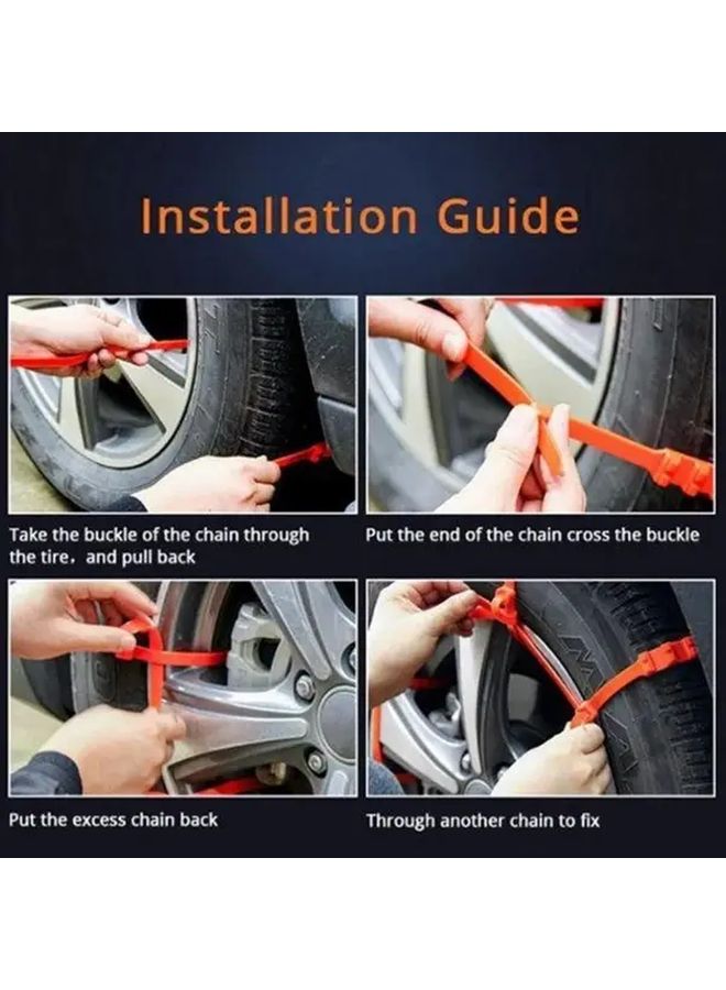 10pcs Reusable Adjustable Anti Snow Tire Chains For Cars SUVs Trucks - Image 4
