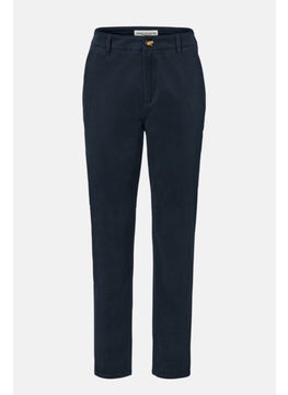 Tchibo Women Regular Fit Plain Chino Pants, Navy  - Image 3