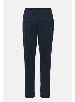 Tchibo Women Regular Fit Plain Chino Pants, Navy  - Image 4