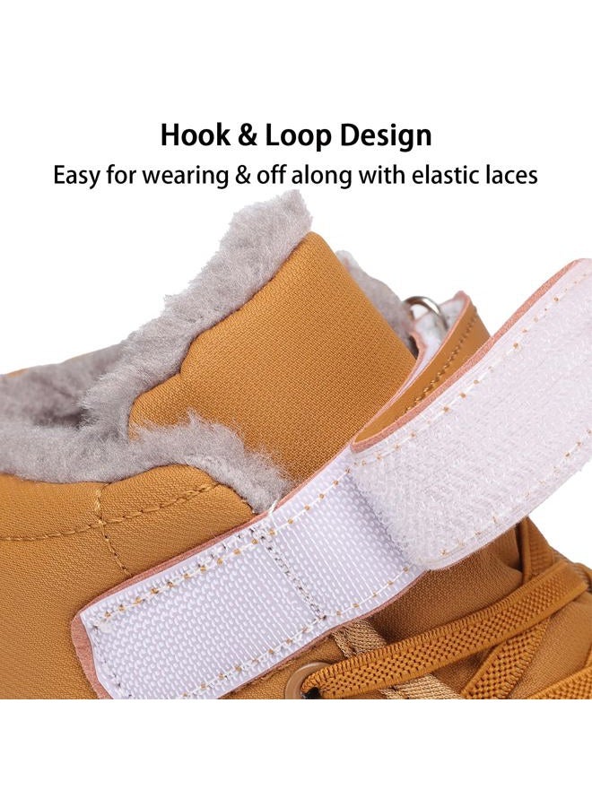 FANSITE Boys Snow Boots Winter Waterproof Slip Resistant Cold Weather Shoes（Little Kid/Big Kid, Brown, 5.5 Big Kid - Image 5