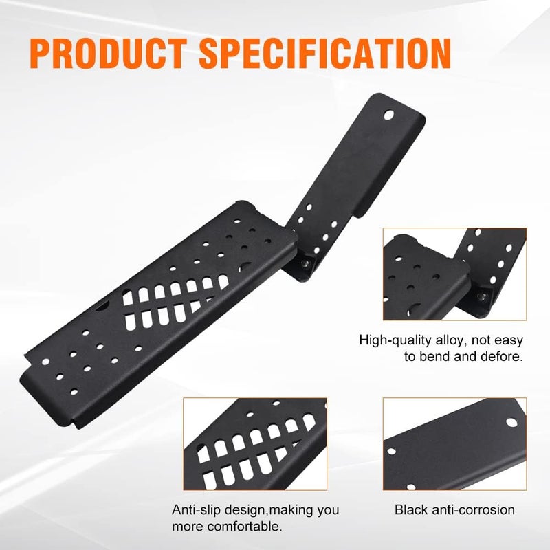 ADTOPI Samman JL Dead Pedal, Gladiator Dead Pedal Left Side Foot Rest Kick Panel Compatible with Jeep Wrangler JL/Gladiator JT 2018 2019 2020 2021 2022 (Adjustable, Matte Black) (NOT Fit for 4xe Model) - Image 5