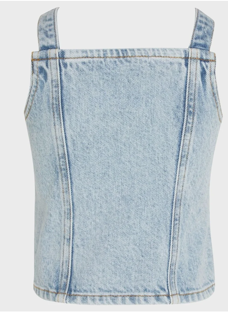Calvin Klein Jeans Youth Strappy Denim Top