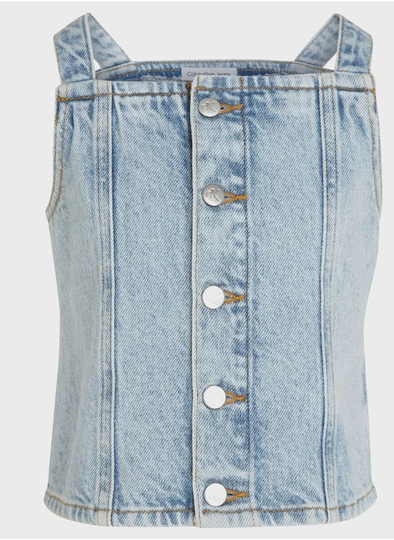 Calvin Klein Jeans Youth Strappy Denim Top