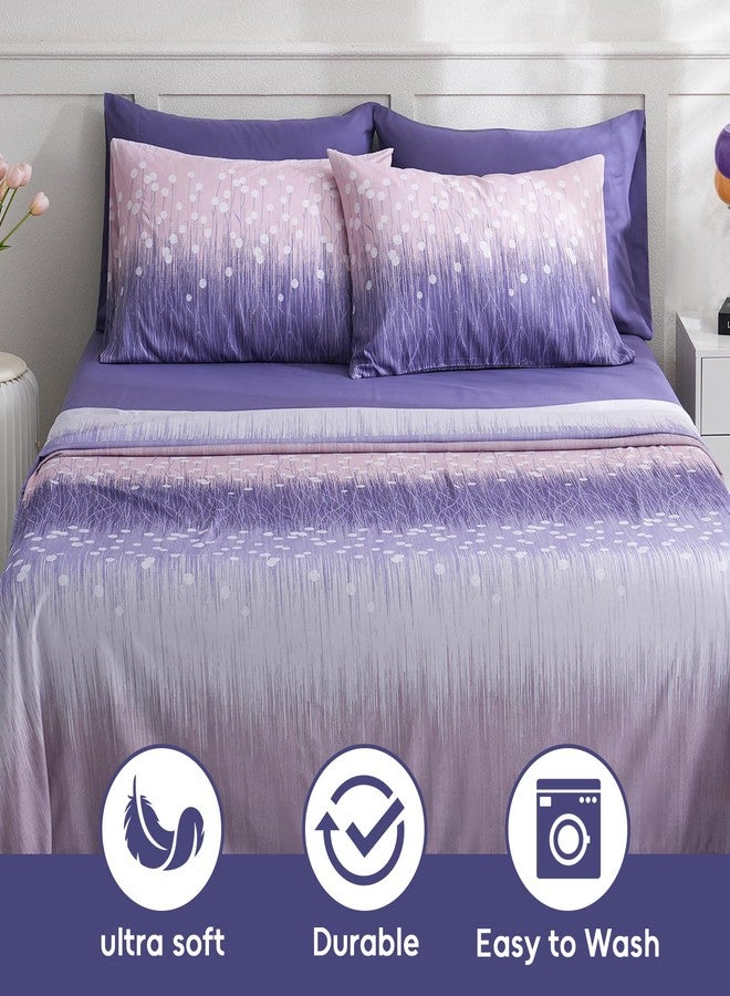 LONAVA Solid and Printed King Size Bed Sheet Set - 6-Piece, Includes Solid Fitted Sheet, Solid Pillowcases, OEKOTEX Certified, 100% Brushed Microfiber, Comfortable and Breathable, YH-787 - Image 5