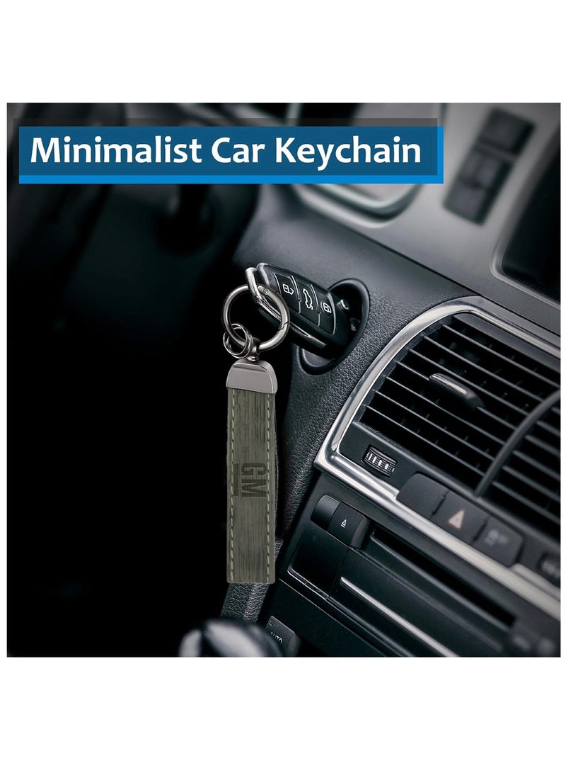 GM Premium Carbon Fiber Leather Car Keychain with 360° Swivel Snap - Metal Ring & Soft Leather Design - Image 4