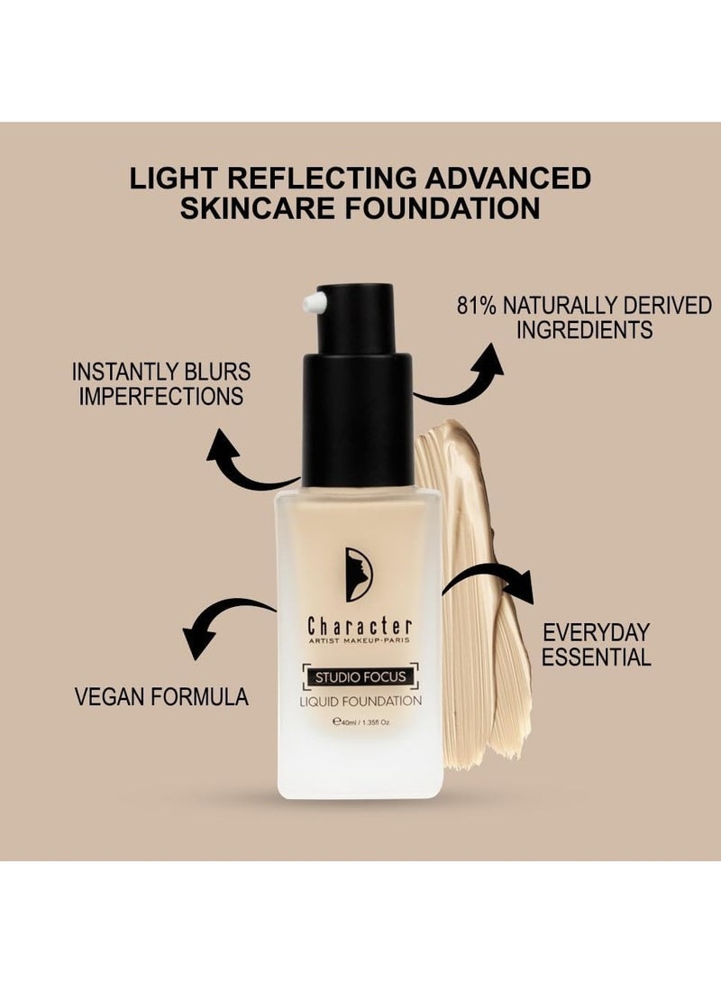 كاركتر- ستوديو فوكوس كريم أساس لمسة نهائية خفيفة وطبيعية بلون السمسم (PIF004) - Image 4
