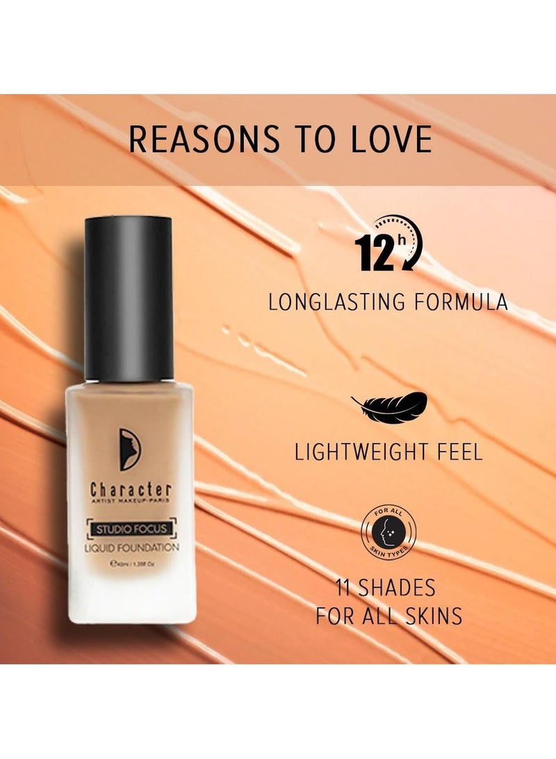 كاركتر- ستوديو فوكوس كريم أساس لمسة نهائية خفيفة وطبيعية بلون السمسم (PIF004) - Image 5