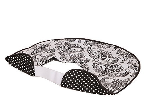 Bacati  Classic Damask WhiteBlack Nursing Pillow Cover with UltraSoft 100 Cotton Fabric in a Fashionable TwoSided Design Fits All Hugster Nursing Pillows and Positioners - Image 1