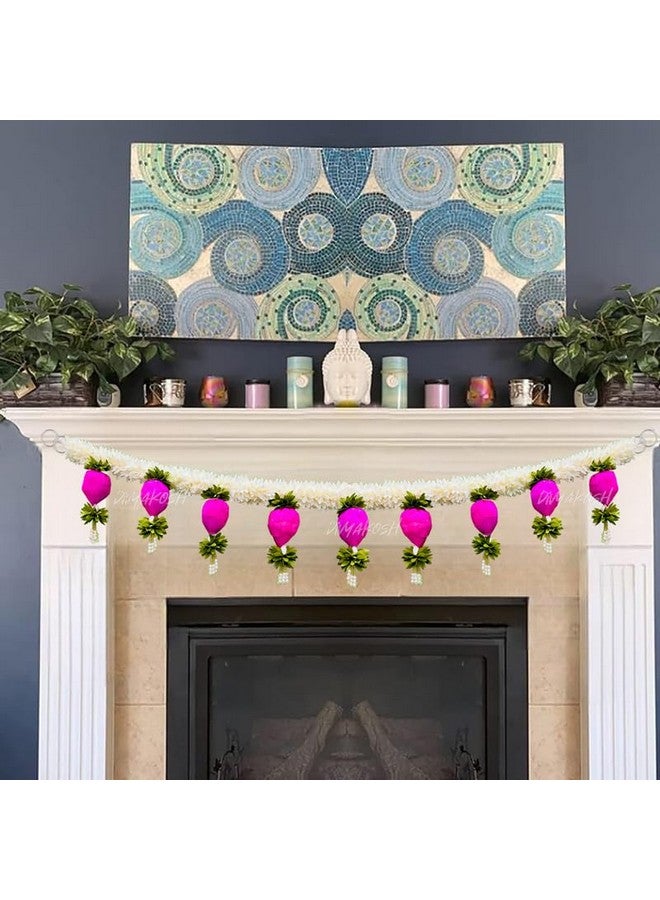 Virushka Torans for Entrance Door, Door Hangings for Home Decoration, Lotus Buds Toran | Thoranam for Entrance Door, Toran for Home Decoration, Gajra Bandhanwar Size - 40 Inch - Image 3