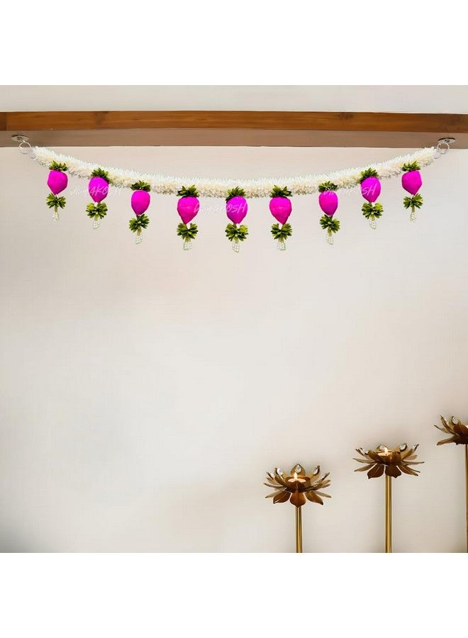 Virushka Torans for Entrance Door, Door Hangings for Home Decoration, Lotus Buds Toran | Thoranam for Entrance Door, Toran for Home Decoration, Gajra Bandhanwar Size - 40 Inch - Image 5