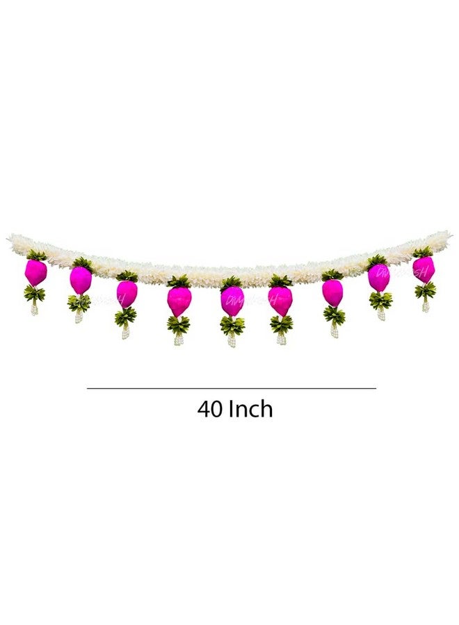 Virushka Torans for Entrance Door, Door Hangings for Home Decoration, Lotus Buds Toran | Thoranam for Entrance Door, Toran for Home Decoration, Gajra Bandhanwar Size - 40 Inch - Image 4