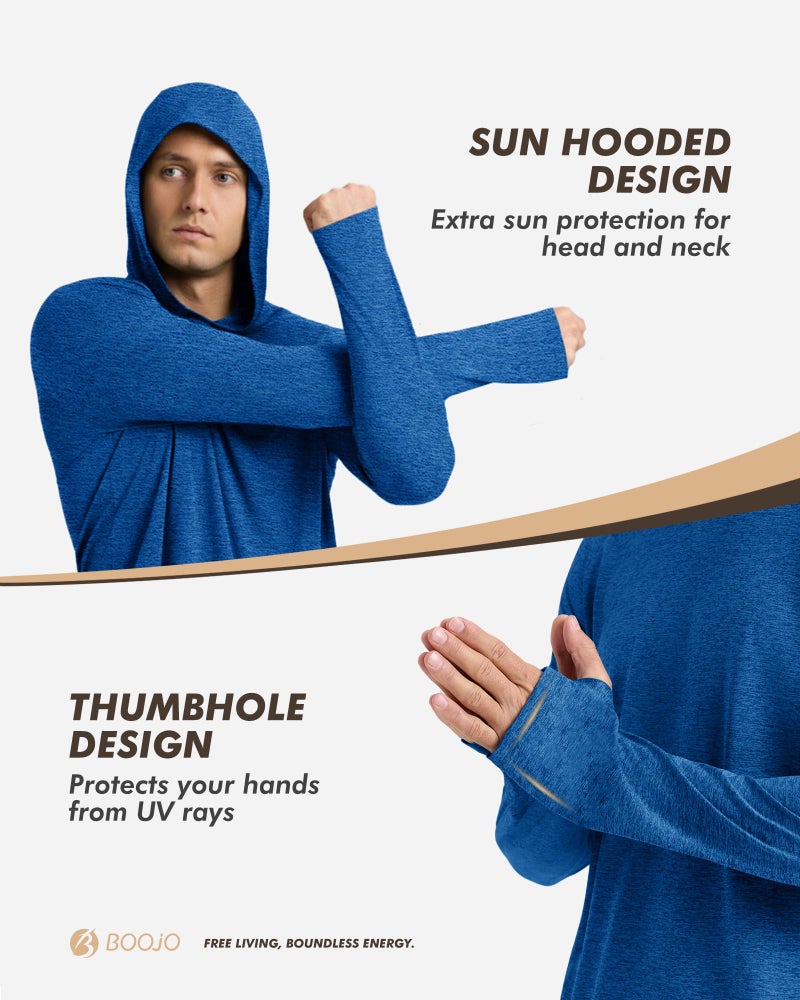 BOOJO 4 Pack Sun Hoodie for Men - UV UPF 50+ Fishing Shirts Long Sleeve Lightweight Tops for Athletic Running Gym Workout - Image 4