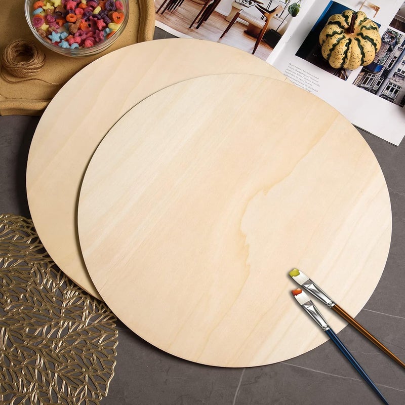 AWIZOM 18 Pack 18 Inch Round Wood Circles for Crafts Blank Round Wooden Cutouts Unfinished Rounds Wooden Discs Large Unfinished Woodens Circles for Door Hanger Design Wood Burning - Image 4