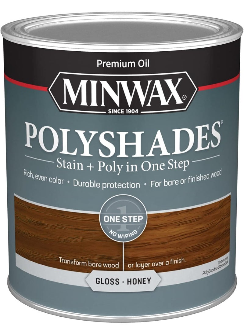 Minwax Minwax PolyShades Wood Stain  Polyurethane Finish  Quart Honey Gloss  - Image 1