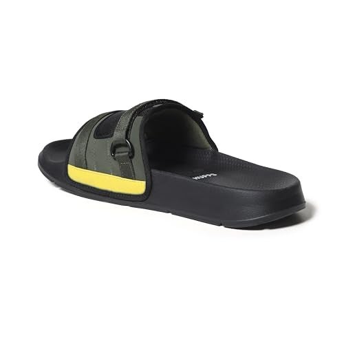 CHUPPS Rebel Slider for Men | Flip Flop Slippers with FOAM6 Upper Technology (6mm Foam) | Snug Fit Footwear with ERGOX PLUS Contoured & Cushioned Footbed | Lightweight Slides for Men - Black/Grey - Image 3
