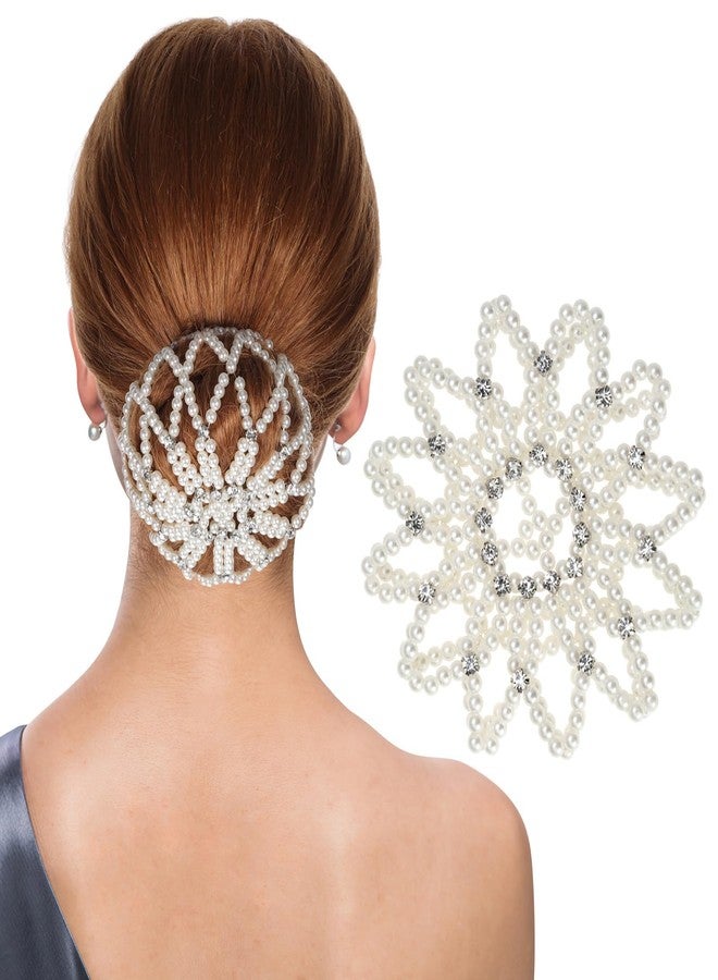 Beaupretty Hair Snood, Pearl Design Hairnet for Dance Performance, White, 1 Count - Image 1