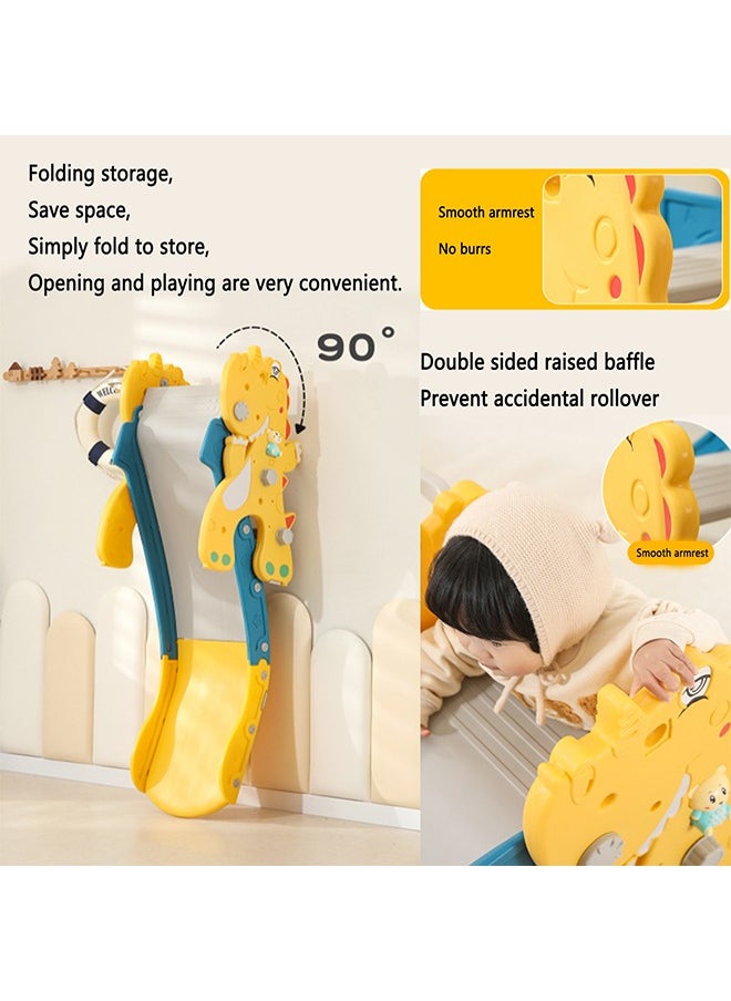 Beauenty Indoor Home Toddler Plastic Baby Slide and Basketball Hoop  - Image 4