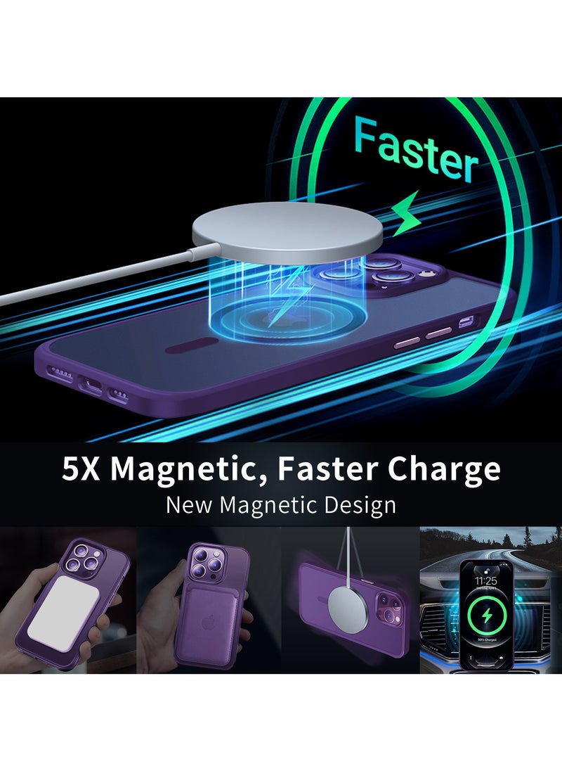 INFOSUN iPhone 12 Pro Max Case Cover Compatible with Magsafe Magnetic Designed Shockproof Case Translucent Matte Protective Cover Back Hard Cases with Magnet for iPhone 12 Pro Max Case  - Image 3
