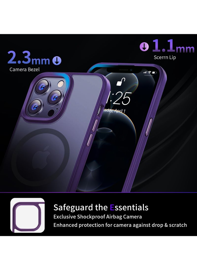 INFOSUN iPhone 12 Pro Max Case Cover Compatible with Magsafe Magnetic Designed Shockproof Case Translucent Matte Protective Cover Back Hard Cases with Magnet for iPhone 12 Pro Max Case  - Image 5