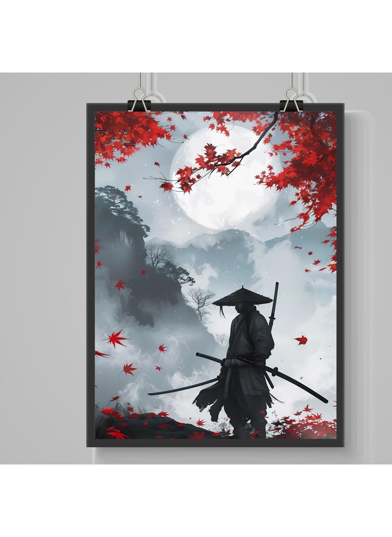 Master Flame Master Flame Asian Themed Aesthetic Wall Art Poster for Cafe Studio Restaurants Hotels Living Room Home Wall Decor FrameFrameless Samurai Sunset ASIA5 A3 Unframed  - Image 2