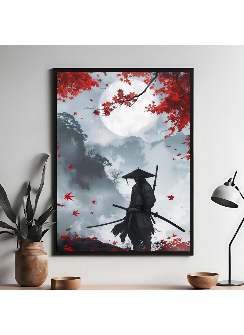 Master Flame Master Flame Asian Themed Aesthetic Wall Art Poster for Cafe Studio Restaurants Hotels Living Room Home Wall Decor FrameFrameless Samurai Sunset ASIA5 A3 Unframed  - Image 3