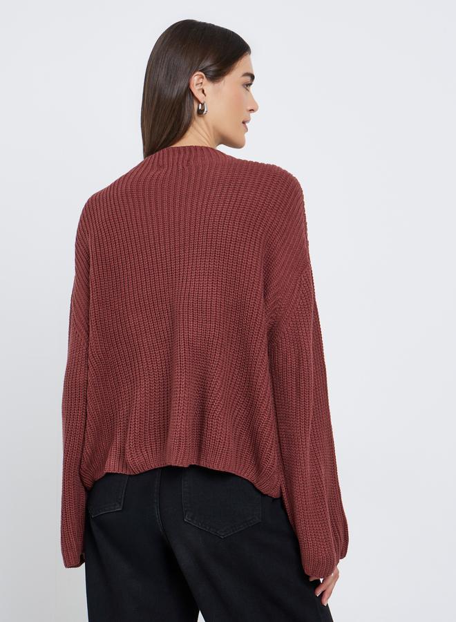 Styli Rust Boxy Fit Chunky Knit Sweater - Image 4