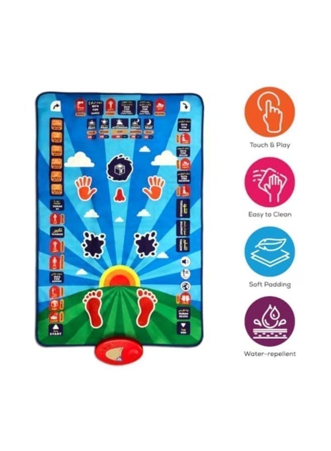 Interactive Electronic Prayer Learning Mat for Kids – 7 Language Audio Support (English, Arabic, Urdu, French, Turkish, Malay, Indonesian) – Islamic Salah & Dua Teaching Mat with Touch Buttons – Educational Namaz Trainer (Generic) - Image 5