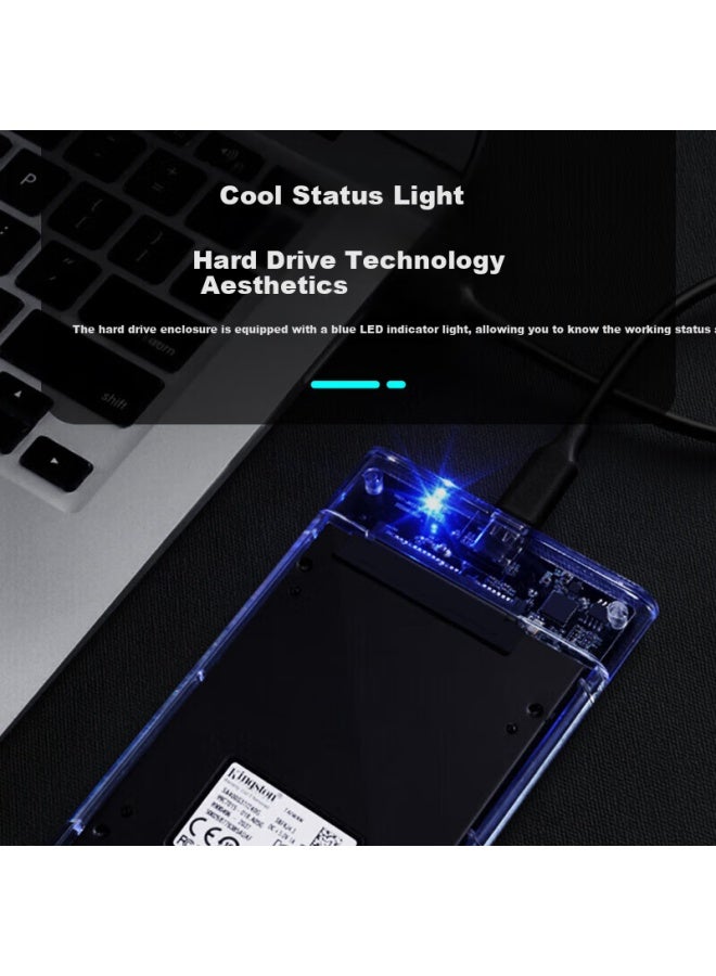 Bubm 2.5-Inch Type-C External Hard Drive Enclosure Usb3.1 Sata Interface For Laptop Desktop Solid State Mechanical Ssd Hard Drive Enclosure - Image 5