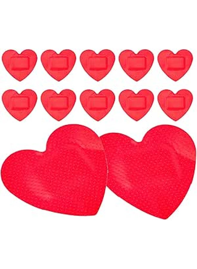 Heart Shaped Adhesive Bandages 24 Pack Small Breathable First Aid For Cuts Scrapes - Image 1