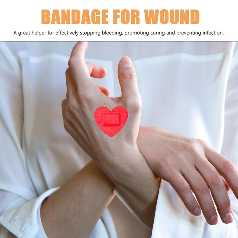 Heart Shaped Adhesive Bandages 24 Pack Small Breathable First Aid For Cuts Scrapes - Image 4