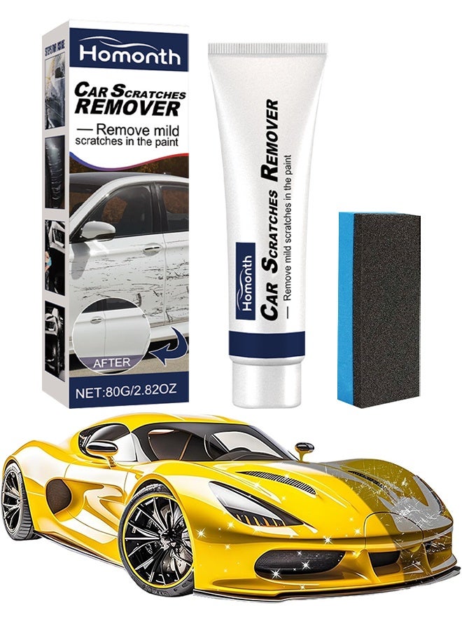 Homonth Car Scratches Remover, Car Body Compound, Scratch Remover For Vehicles, Scratch Removal Kit, Car Scratch Repair Paste, Polishing Paste For Repairing Small Paint Scratches, Marks, Water Spots, Swirls, Blemishes, 80g - Image 1