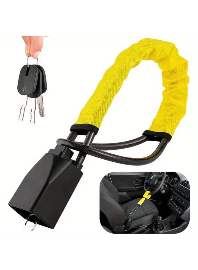 قفل عجلة القيادة المضاد للسرقة الأسود المضاد للقطع الحماية من القطع الهيدروليكي للشاحنات وسيارات الدفع الرباعي - Image 1