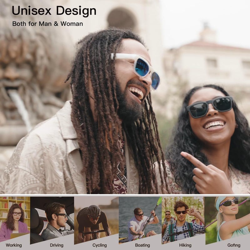 نظارات شمسية ذكية,نظارات شمسية مستقطبة مع مكبر صوت بلوتوث,حماية الأشعة فوق البنفسجية الرياضية / في الهواء الطلق والتحكم الصوتي,يونيسكس - Image 2