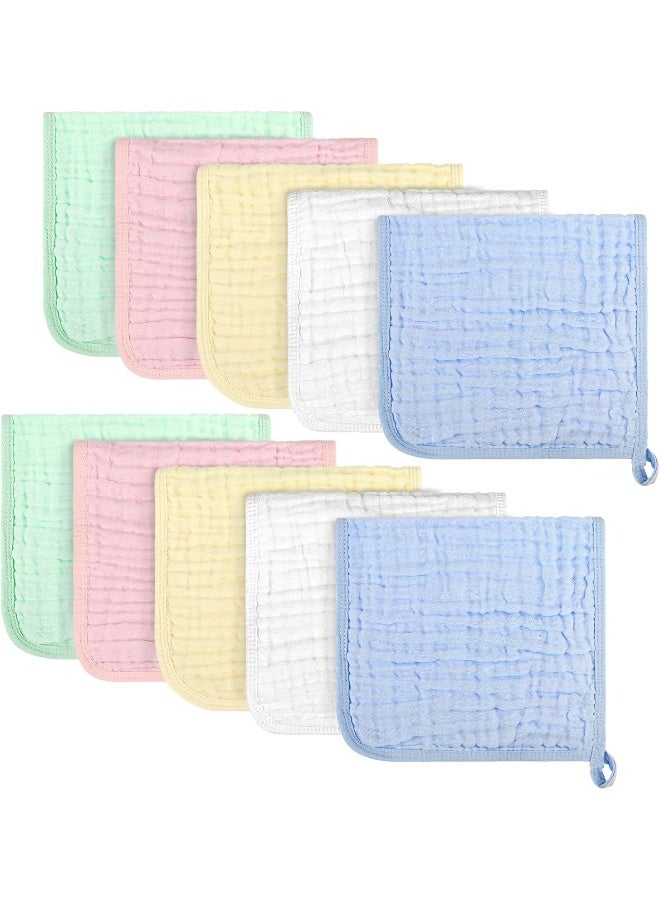 AIDEA Burp Cloths and Washcloths for Baby, Absorbent Cotton Muslin Baby Towels, Large Soft Breathable Newborn Essentials for Boys and Girls, Newborn Essentials, 10 Pack, 20"x10" - Image 1